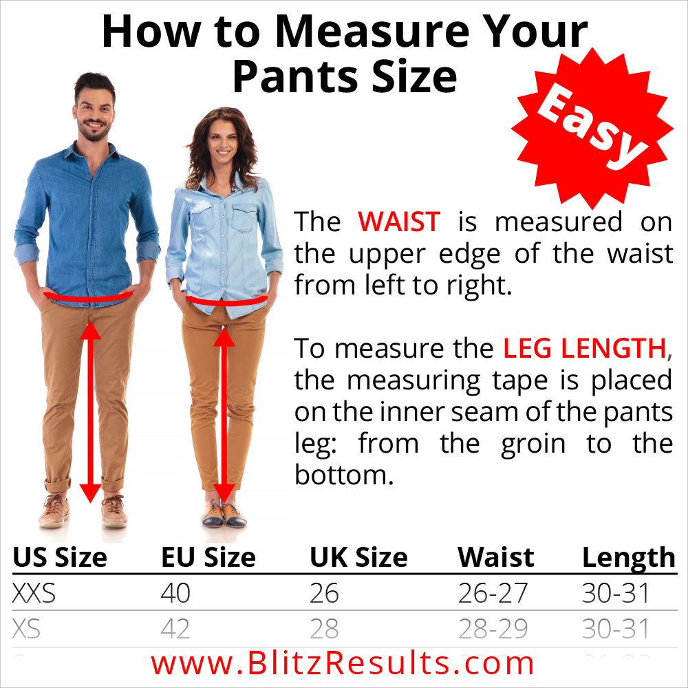 How to measure pants sizes